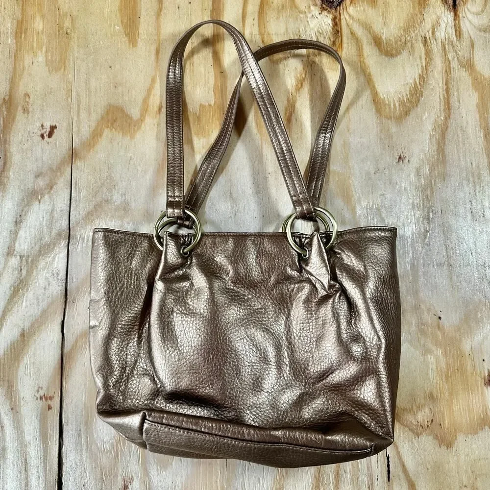 Vintage Y2K Metallic Bronze Studded Shoulder Bag - Size OS